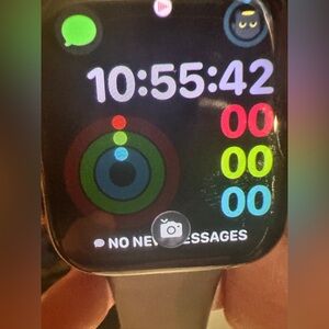 44mm Apple Watch with silver case,  Purple Sport Band & Accessories